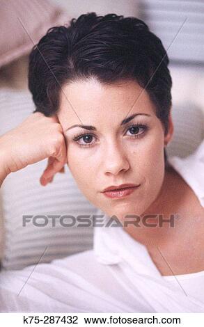 Stock Image - informal female portrait. Fotosearch