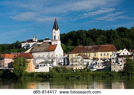 Inn River and St. Gertraud church, Passau, Bavaria, Germany View Large Photo Image Stock Photo - Inn River and St. Gertraud church, Passau, Bavaria, Germany. Fotosearch