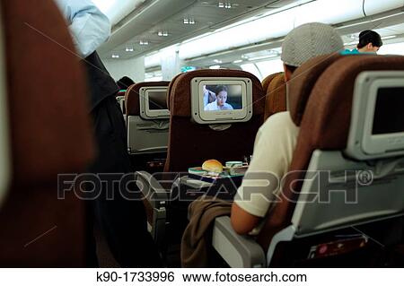 Stock Photograph - Inside an aircraft cabin. Fotosearch