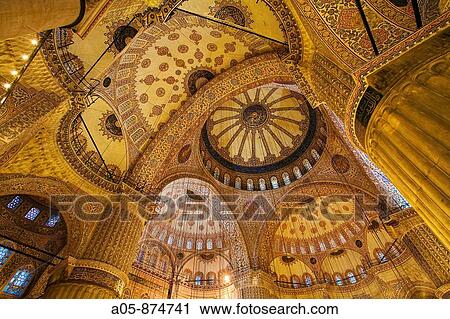 Inside Blue Mosque, Sultanahmet, Istanbul, Turkey View Large Photo Image Stock Image - Inside Blue Mosque, Sultanahmet, Istanbul, Turkey. Fotosearch