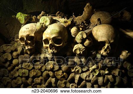 Inside the catacombs, Paris, France. View Large Photo Image Stock Photograph - Inside the catacombs, Paris, France.. Fotosearch