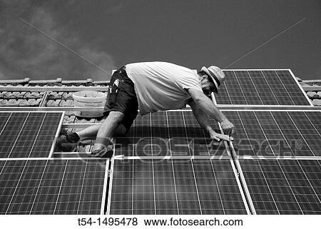 Instalation of a Solarfield View Large Photo Image Stock Photo - Instalation of a Solarfield. Fotosearch