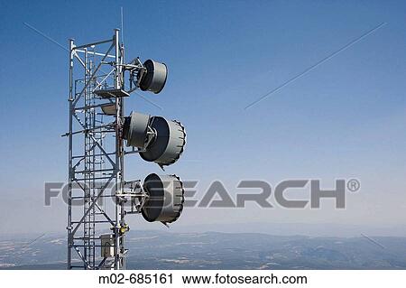 Stock Image - Instalations of communication in Mont Ventoux, Vaucluse, Provence, France. Fotosearch