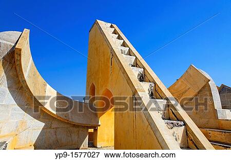 Stock Photo - Instruments in the observatory of Jantar Mantar, Jaipur, Rajasthan, India. Fotosearch