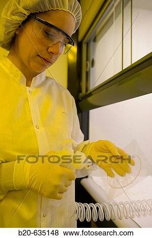 Stock Photo - Integrated circuits manufacture. Photolithography room. Clean room. Technology and Research Centre. Inasmet-Tecnalia Foundation, San Sebastian, Gipuzkoa, Euskadi. Spain.. Fotosearch