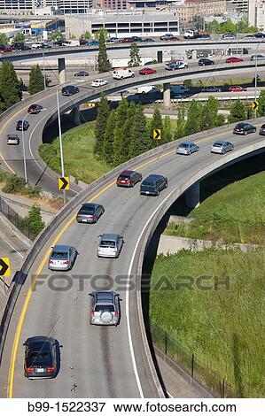Stock Photo - INTERCHANGE AT INTERSTATE 5 HIGHWAY SEATTLE WASHINGTON STATE USA. Fotosearch