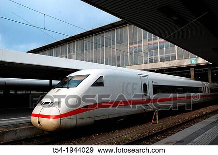 Intercity Express ICE in Munich Hauptbahnhof View Large Photo Image Stock Photo - Intercity Express ICE in Munich Hauptbahnhof. Fotosearch