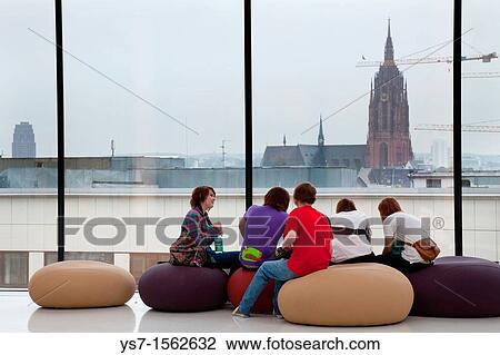 Stock Image - Interior and escalator of MyZeil shopping mall by Massimiliano Fuksas in Frankfurt am Main, Germany, Europe. Fotosearch