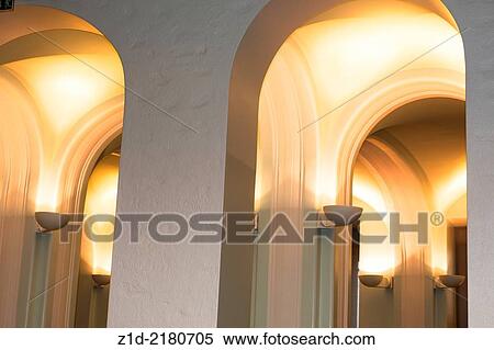 Stock Photography - Interior architecture and lighting. Helsinki offices City Hall, Finland.. Fotosearch
