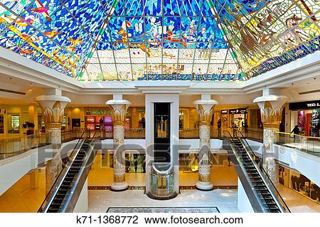 Interior architecture at the Wafi shopping center in Dubai, UAE View Large Photo Image Stock Image - Interior architecture at the Wafi shopping center in Dubai, UAE. Fotosearch