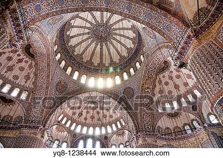 Interior Domes Blue Mosque Istanbul Turkey Picture Yq8