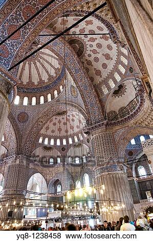 Stock Photo - interior domes, Blue Mosque, Istanbul, Turkey. Fotosearch