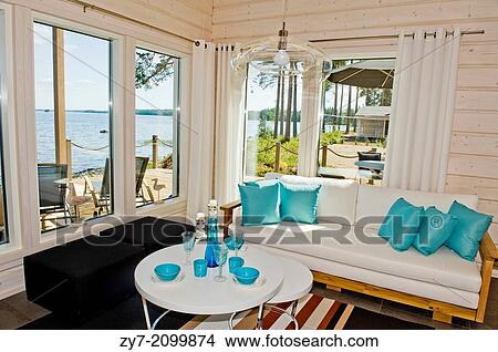 Interior of a summer summer residence in Finland. View Large Photo Image Picture - Interior of a summer summer residence in Finland.. Fotosearch