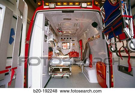 Interior Of Ambulance Stock Photo B20 192248 Fotosearch