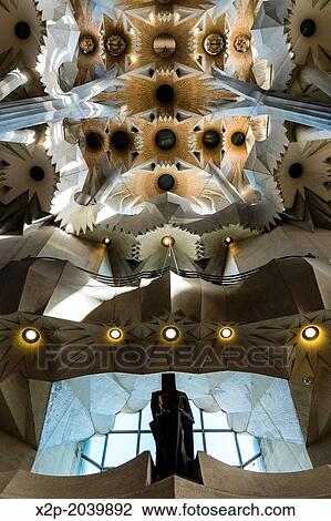 Interior of Basilica Sagrada Familia by the architect Antoni Gaudi, Barcelona, Catalonia, Spain. View Large Photo Image Stock Image - Interior of Basilica Sagrada Familia by the architect Antoni Gaudi, Barcelona, Catalonia, Spain.. Fotosearch