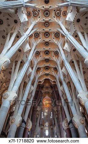 Interior of Basilica Sagrada Familia, nave, Barcelona, Catalonia, Spain View Large Photo Image Stock Image - Interior of Basilica Sagrada Familia, nave, Barcelona, Catalonia, Spain. Fotosearch