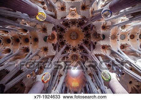 Interior of Basilica Sagrada Familia, crossing, Barcelona, Catalonia, Spain View Large Photo Image Stock Image - Interior of Basilica Sagrada Familia, crossing, Barcelona, Catalonia, Spain. Fotosearch