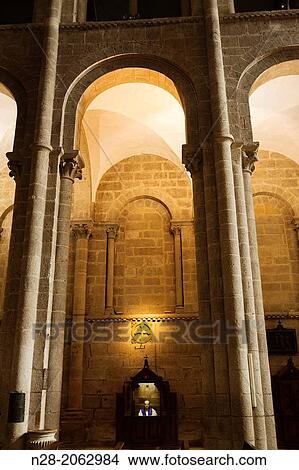Interior of cathedral, World Heritage Site, Way of St James, Santiago de Compostela, A Corua province, Galicia, Spain View Large Photo Image Picture - Interior of cathedral, World Heritage Site, Way of St James, Santiago de Compostela, A Corua province, Galicia, Spain. Fotosearch