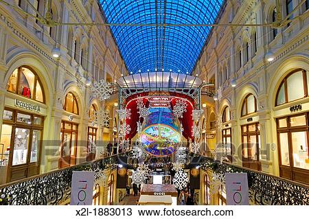 Interior of GUM department store Moscow, Russia View Large Photo Image Stock Image - Interior of GUM department store Moscow, Russia. Fotosearch