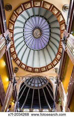 Stock Photo - Interior of Palacio de Bellas Artes, Mexico City, Mexico.. Fotosearch
