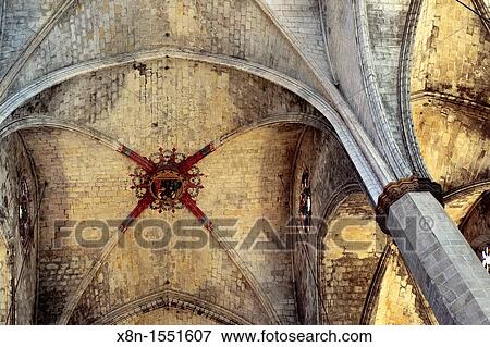 Interior of Santa Maria del Mar church, Barcelona, Catalonia, Spain View Large Photo Image Stock Photo - Interior of Santa Maria del Mar church, Barcelona, Catalonia, Spain. Fotosearch