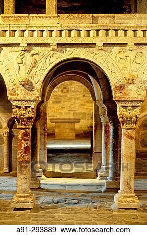 Interior of Serrabone priory, built 11th century. Pyrenees-Orientales. Languedoc Roussillon. France View Large Photo Image Stock Photo - Interior of Serrabone priory, built 11th century. Pyrenees-Orientales. Languedoc Roussillon. France. Fotosearch