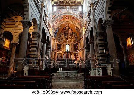 Interior of the Cathedral of Pisa. Pisa, Tuscany, Italy View Large Photo Image Picture - Interior of the Cathedral of Pisa. Pisa, Tuscany, Italy. Fotosearch