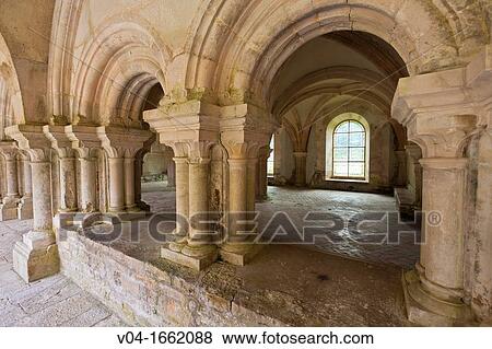 Interior of the historic abbey of Fontenay, Burgundy, France, Europe View Large Photo Image Stock Photo - Interior of the historic abbey of Fontenay, Burgundy, France, Europe. Fotosearch