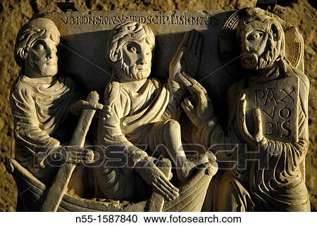 Stock Image - Interior of the Monastery of Sant Pere de Roda, XI century, Port de la Selva, Girona, Catalonia, Spain. Fotosearch