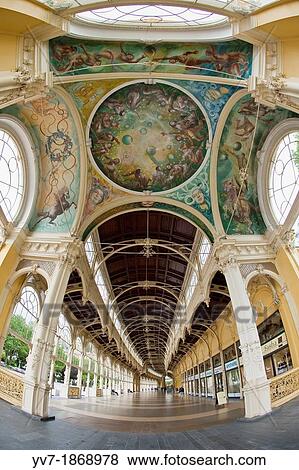 Stock Photo - Interior of the? Principal Colunnade? Marianske Lazne, Bohemia, Czech Republic, Europe. Fotosearch