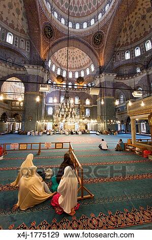 Interior Of The Sultan Ahmed Blue Mosque Istanbul Stock