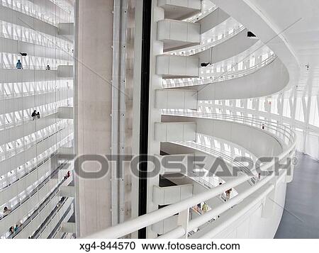 Stock Image - Interior of Water Tower by architect Enrique de Teresa, Expo Zaragoza 2008. Zaragoza, Aragon, Spain. Fotosearch
