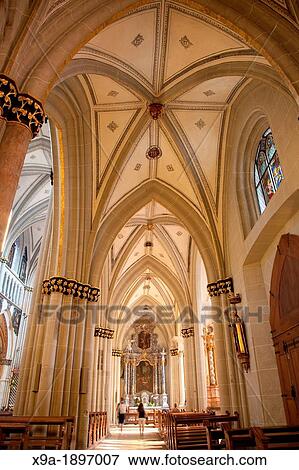 Interior, St Nicolas de Myre Cathedral, Fribourg, Switzerland, Europe View Large Photo Image Stock Photo - Interior, St Nicolas de Myre Cathedral, Fribourg, Switzerland, Europe. Fotosearch