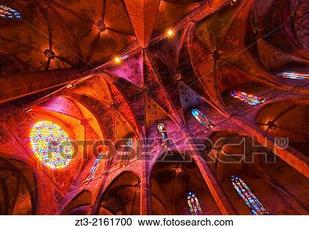 Interior View Of Cathedral In Palma De Mallorca Balearic Islands Spain Stock Image Zt3 Fotosearch