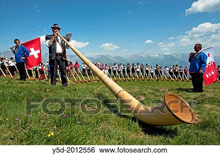 International Alphorn Festival, 27-20 July 2013, Nendaz, canton Valais, canton Wallis, Switzerland. View Large Photo Image Stock Photograph - International Alphorn Festival, 27-20 July 2013, Nendaz, canton Valais, canton Wallis, Switzerland.. Fotosearch