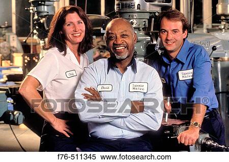 Interracial factory workers. View Large Photo Image Stock Photography - Interracial factory workers.. Fotosearch