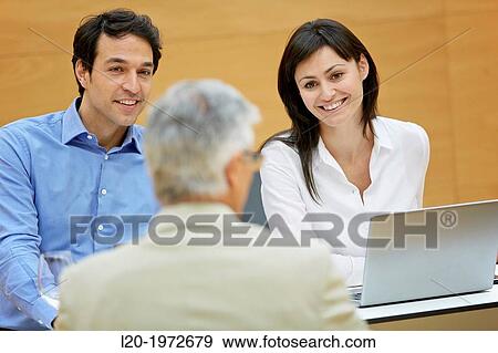 Stock Photo - Interview, Coaching, Selling, Business, Donostia, San Sebastian, Basque Country, Spain.. Fotosearch