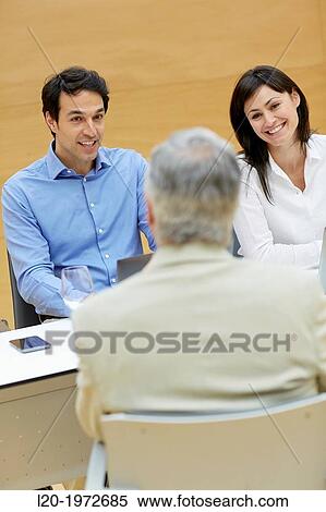 Stock Photography - Interview, Coaching, Selling, Business, Donostia, San Sebastian, Basque Country, Spain.. Fotosearch