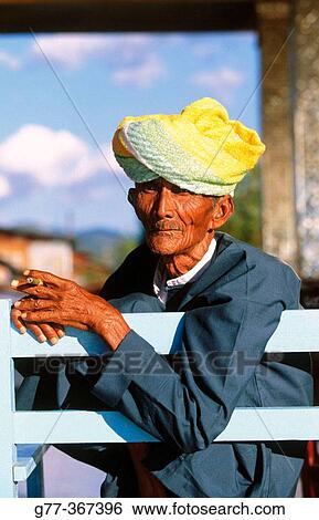 Intha old man. Inle Lake. Shan State. Myanmar. View Large Photo Image Stock Photograph - Intha old man. Inle Lake. Shan State. Myanmar.. Fotosearch