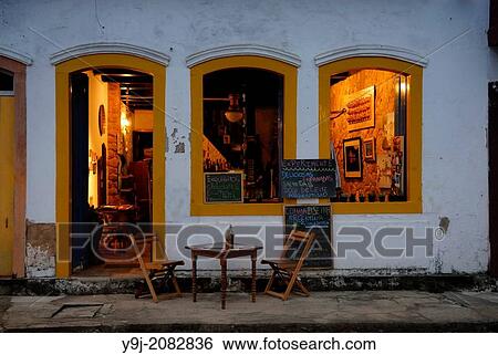 Inviting restaurant in Paraty's historic center; Paraty, Espirito Santo, Brazil. The beautiful colonial town of Paraty has been a UNESCO World Heritage Site since 1958. View Large Photo Image Stock Photograph - Inviting restaurant in Paraty's historic center; Paraty, Espirito Santo, Brazil. The beautiful colonial town of Paraty has been a UNESCO World Heritage Site since 1958.. Fotosearch