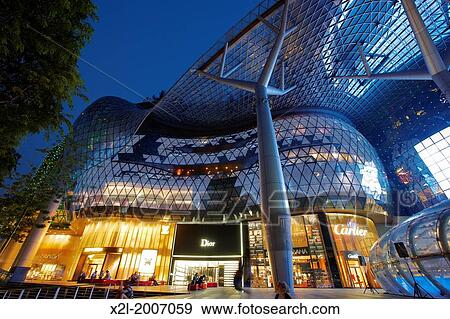 Ion Orchard Shopping Mall At Night Orchard Road Singapore Stock