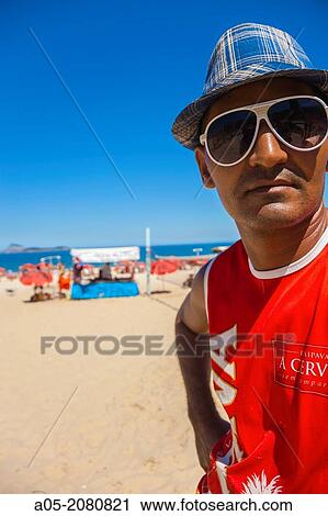 Stock Image - Ipanema beach, Rio de Janeiro, Brazil. Fotosearch