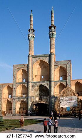 Stock Photo - Iran, Yazd, Amir Chakhmaq Complex, traditional architecture.. Fotosearch