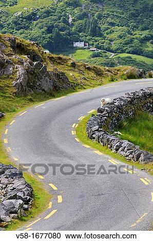 Stock Image - Ireland, County Kerry, Beara peninsula, Healy pass 334 m. Fotosearch
