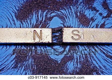 Iron filings show the fields of the opposite poles of two bar magnets Note attraction between poles View Large Photo Image Stock Photography - Iron filings show the fields of the opposite poles of two bar magnets Note attraction between poles. Fotosearch