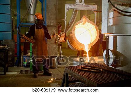 Stock Photo - Iron foundry. Cast iron. Technology and Research Centre. Inasmet-Tecnalia Foundation, San Sebastian, Gipuzkoa, Euskadi. Spain.. Fotosearch