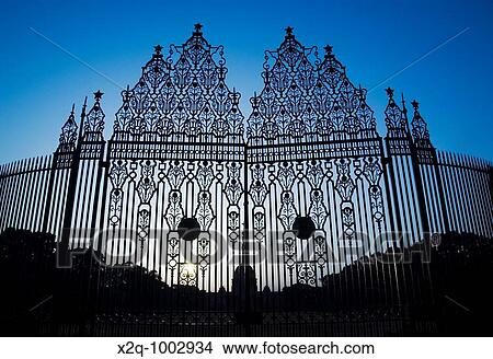 Iron gate at the Residence of the President of India New Delhi India View Large Photo Image Picture - Iron gate at the Residence of the President of India New Delhi India. Fotosearch