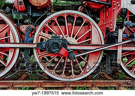 Iron wheels of old locomotive in The Chab? wka Rolling-Stock Heritage Park, Poland. View Large Photo Image Stock Photography - Iron wheels of old locomotive in The Chab? wka Rolling-Stock Heritage Park, Poland.. Fotosearch