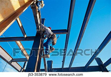 Ironworker on ladder. Sacramento, California. USA View Large Photo Image Stock Photo - Ironworker on ladder. Sacramento, California. USA. Fotosearch