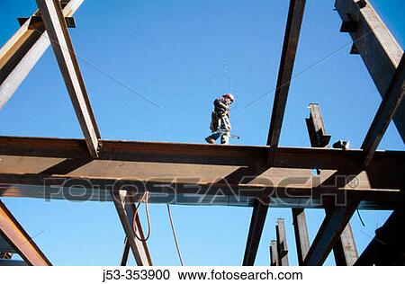 Ironworker walking beam. Sacramento. California. View Large Photo Image Stock Image - Ironworker walking beam. Sacramento. California.. Fotosearch